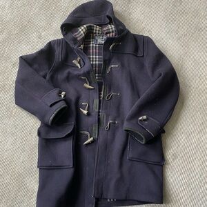 Burberry Navy Wool Duffle Coat